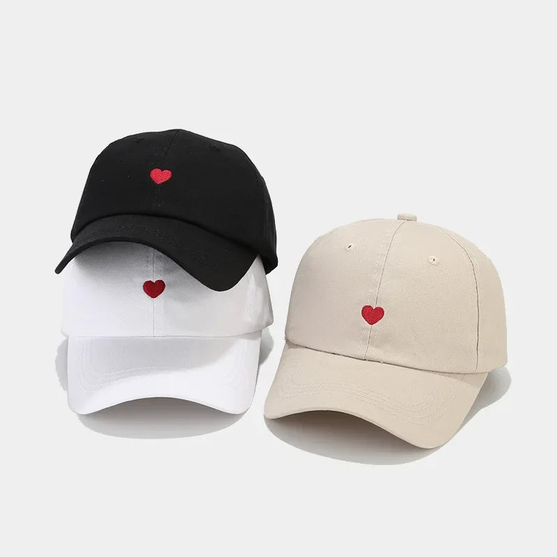 Baseball Caps Heart Love Embroidered Visor Hats