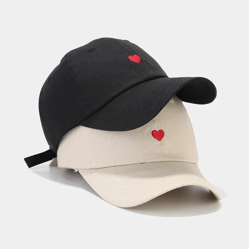 Baseball Caps Heart Love Embroidered Visor Hats